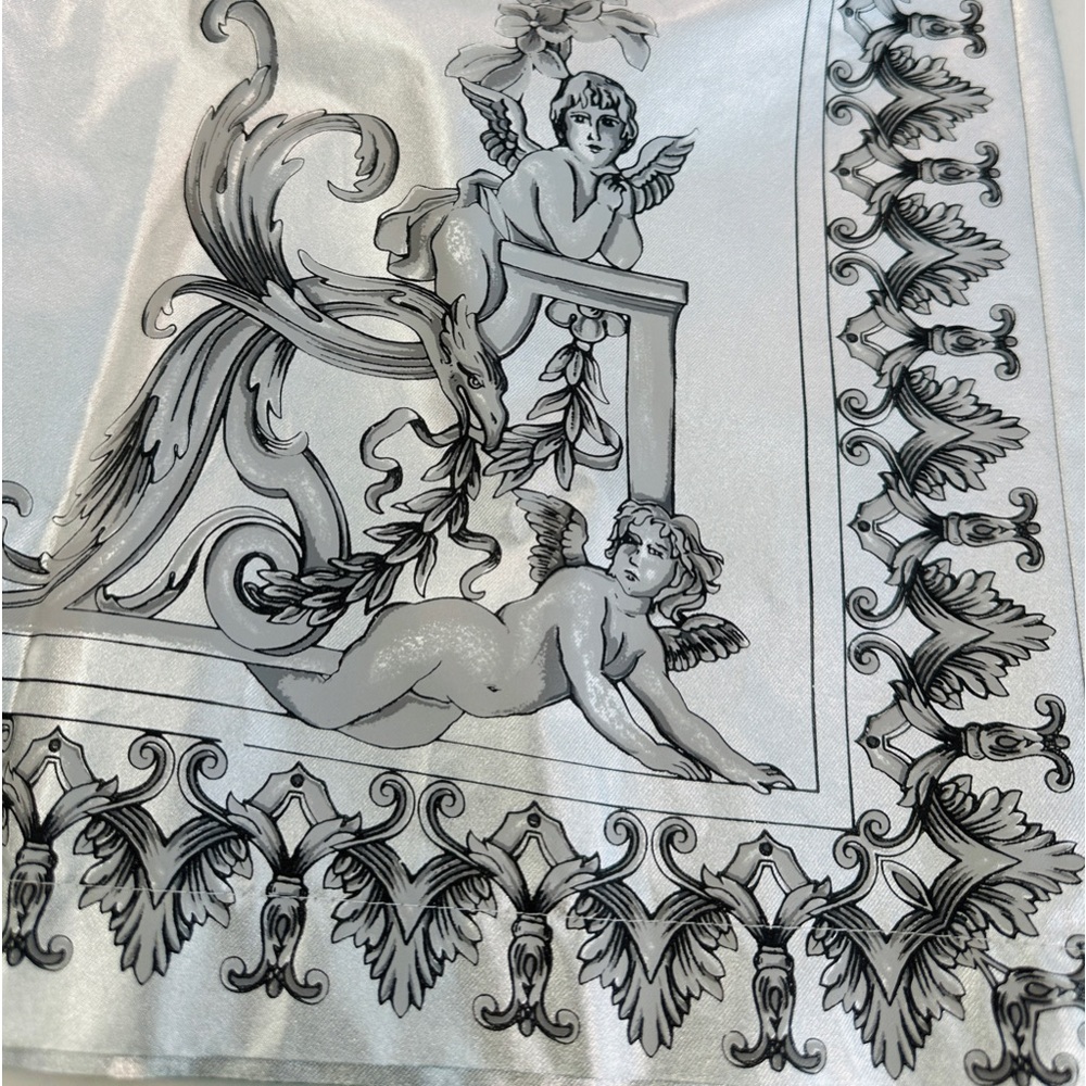 Versace Baroque Silver Silk Shorts - Picture 3 of 11